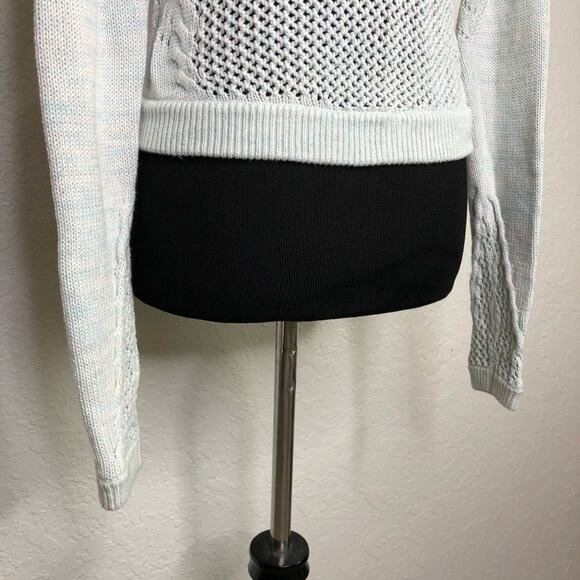 Lululemon Be Present blue white mixed open knit cropped sweater - Picture 11 of 16